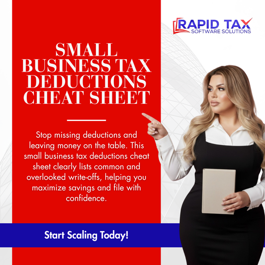 Small Business Tax Deductions Cheat Sheet | PDF Reference Guide