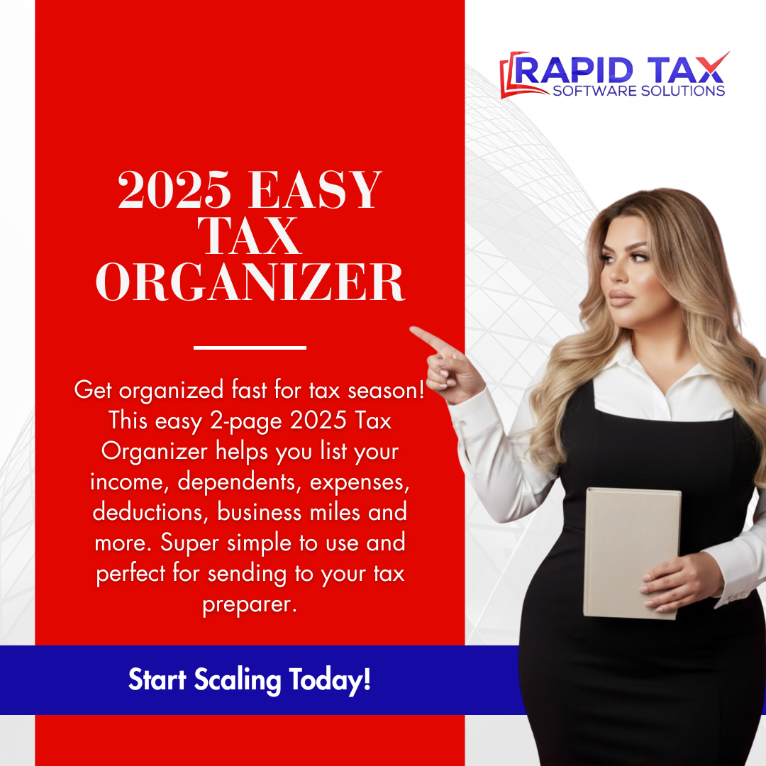 2025 Tax Organizer PDF | Income, Deductions & Documents Checklist